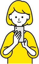 スマホを持つ人物のイラスト